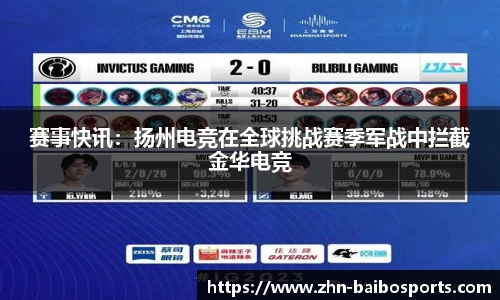赛事快讯:扬州电竞在全球挑战赛季军战中拦截金华电竞